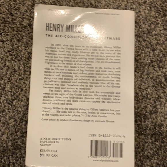 3/$10 Henry Miller book the Air-conditioned nightmare - Picture 2 of 2